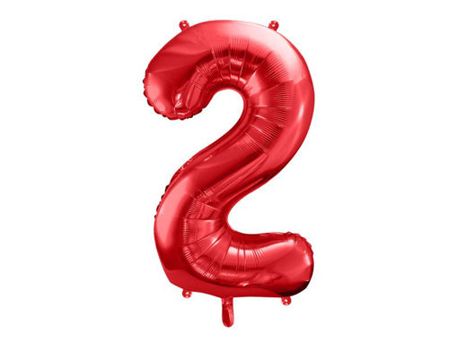 Picture of FOIL BALLOON NUMBER 2 RED 34 INCH